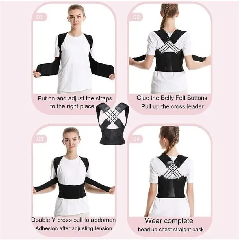 Adjustable Back Posture Corrector/ Slouching Relieve Pain Belt Women Men s144gw-vb