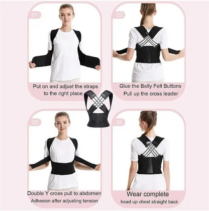Adjustable Back Posture Corrector/ Slouching Relieve Pain Belt Women Men s144gw-vb
